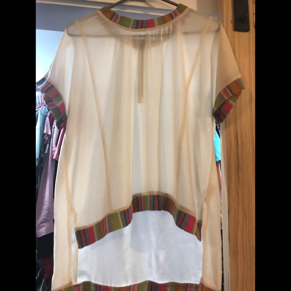 Ivory shirt with colored trim